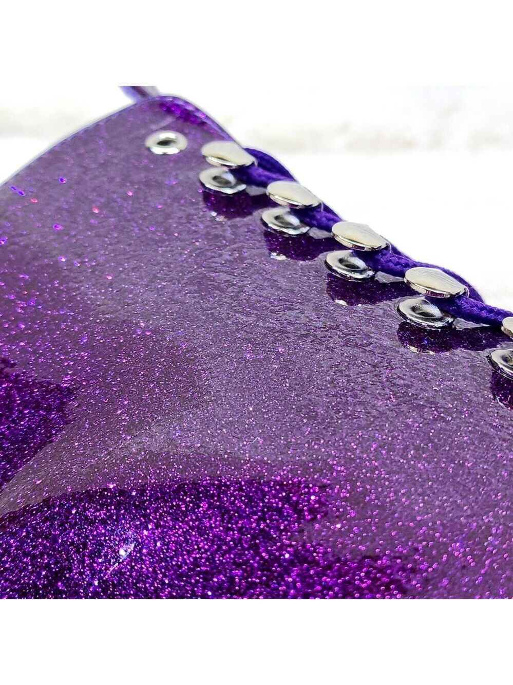 NIB Adore 1020GP Purple Glitter Patent 7" High Heel Platform Ankle Boots - Picture 12 of 12